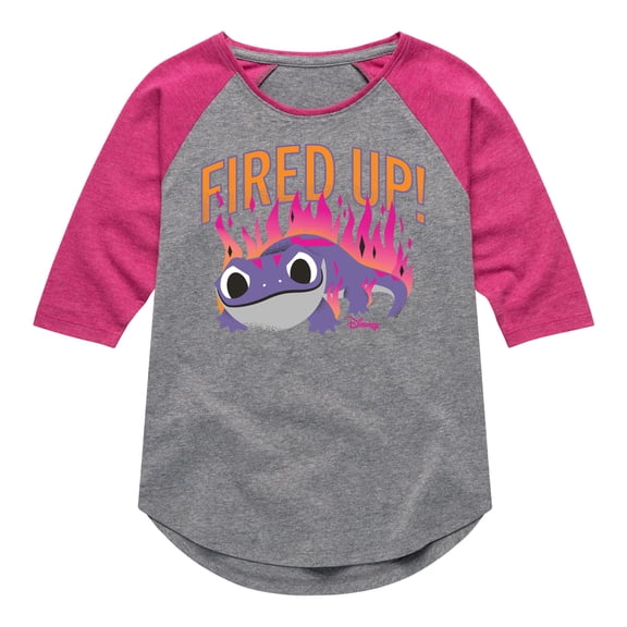 Frozen 2 - Fired Up - Toddler And Youth Girls Raglan Graphic T-Shirt