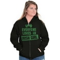 thumbnail image 5 of Cute Saint Patrick's Day Irish Girl Zip Hoodie Sweatshirt Women Brisco Brands M, 5 of 6