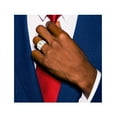 thumbnail image 2 of Mens Polished Stainless Steel Ring with Blue Sapphire Cross, 2 of 5