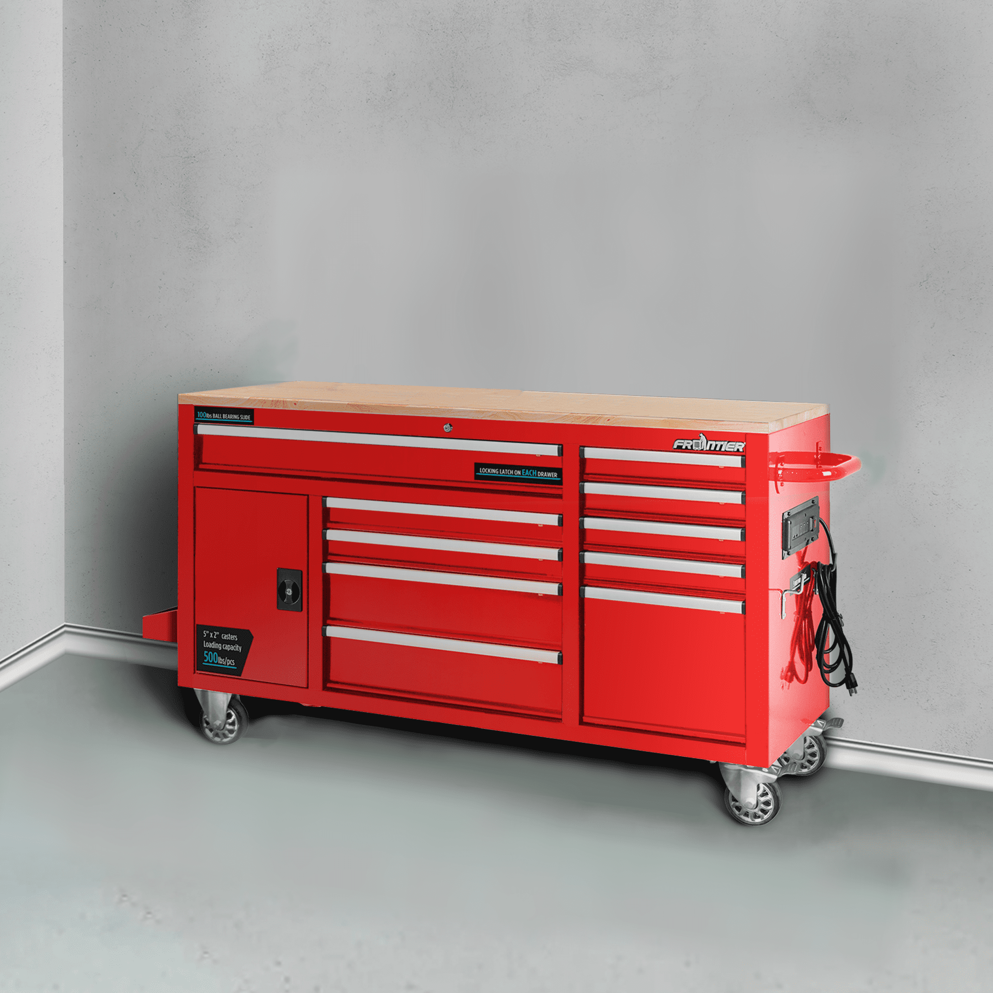 FRONTIER 62 inch W x 37 inch H x 22 inch D Heavy Duty Mobile tool