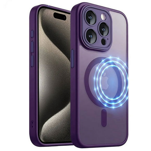 [PST] iPhone 13 Pro Max Case, Hybrid Silicone Matte Back Cover with Magnetic (MagSafe Compatible)