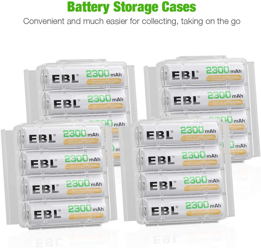 EBL 2300mAh Ni-MH AA Rechargeable Batteries (12 Pack) and 808U Rechargeable AA AAA Battery Charger with 2 USB Charging Ports