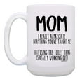 thumbnail image 2 of ThisWear Funny Mom Coffee Mug That Using the Toilet Thing Mug Mom Presents Mom Gag Gifts 15oz Mug Cup White, 2 of 4