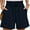 Navy Blue, variant on Chiclily Women's Shorts High Waist Drawstring Shorts Summer Loose Beach Shorts with Pockets, Gray L