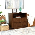 thumbnail image 5 of Carla Mid Century Modern Solid Wood Walnut Nightstand with 2 Drawers, 5 of 7
