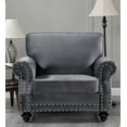 thumbnail image 2 of Uspridefurniture Feingold 3Pcs Velvet Living Room Set,Gray, 2 of 5