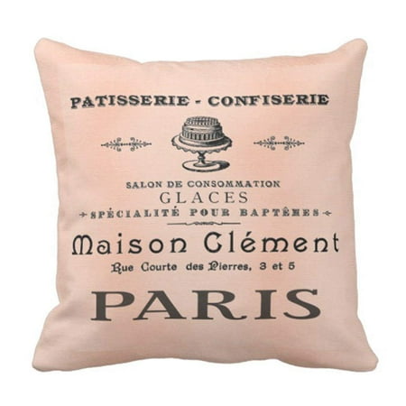 WOPOP Designer Pretty Paris French Patisserie Scarebaby Pillowcase Cover 16x16