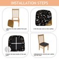 thumbnail image 4 of Halloween Trick or Treat Spooky Icons Seat Covers for Dining Room Chairs Set Of 6,Stretch Printed Washable Chair Seat Cover with Elastic Ties and Button,Removable Waterproof Couch Cushion Covers, 4 of 6