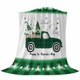 thumbnail image 6 of St. Patrick's Day Blanket Soft Cozy Warm Throw Blanket for Couch, Plush Fuzzy Flannel Fleece Blankets for Sofa, Spring Green Leaf Truck Gnomes Plaid Bed Blankets Lightweight Gifts for Women, 32"x48", 6 of 9