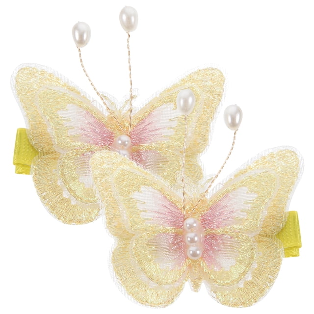 2pcs Double-layer Butterfly Hairpin Girls Use Decorative Hairpin Creative Cloth Butterfly Hair Clip Decoration