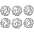 thumbnail image 4 of DAMAIE Handmade Napkin Rings Set of 6 Silver Dining Table Decoration, 4 of 7