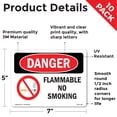 thumbnail image 2 of Flammable No Smoking OSHA Danger Vinyl Decal Label 7 Inch x 5 Inch - 10 Pack, 2 of 6