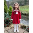 thumbnail image 4 of RUINIXCW Toddler Baby Girl Christmas Dress Cute Long Sleeve Embroidered Velvet Dress, 4 of 7