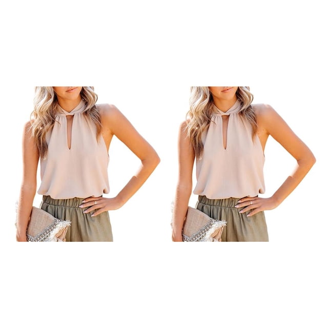 Qarigey Blusa sin mangas para mujer, camisa bonita para niñas, ropa de moda transpirable para baile de compras, Top elegante de verano blanco M Type10 NO10 Qarigey CBP251038