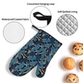 thumbnail image 3 of Daiia Blue Leaves A Pattern Oven Mitts and Pot Holders 4 pcs Set,High Heat Resistant 500 Degree Extra Thicken Long Kitchen Cotton Oven Glove, 3 of 6
