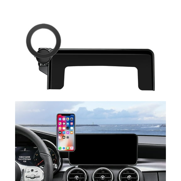 MaserWeller Car Phone Holder for 2019-2022 Mercedes Benz GLC / 2019-2022 C-Class / 2020-2022 V-Class Accessories 10.25-Inch Screen Fixed Clip, 360° Rotation Phone Mount Compatible with MagSafe