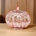 thumbnail image 4 of Mercury Glass Pumpkin with Lights and Timer for Tabletop Halloween Thanksgiving Autumn Decorations, Glass Pumpkins Lights for Fall Home Holiday Decor.A, 4 of 8