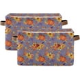 thumbnail image 2 of GZHJMY Thanksgiving Pumpkin Rectangular Storage Bin, Collapsible Toy Storage Bins, Waterproof Canvas Rectangular Storage Bin with Leather Handles for Home Closets,Bedrooms,Kids Toy,Gift Baskets, 2 of 7