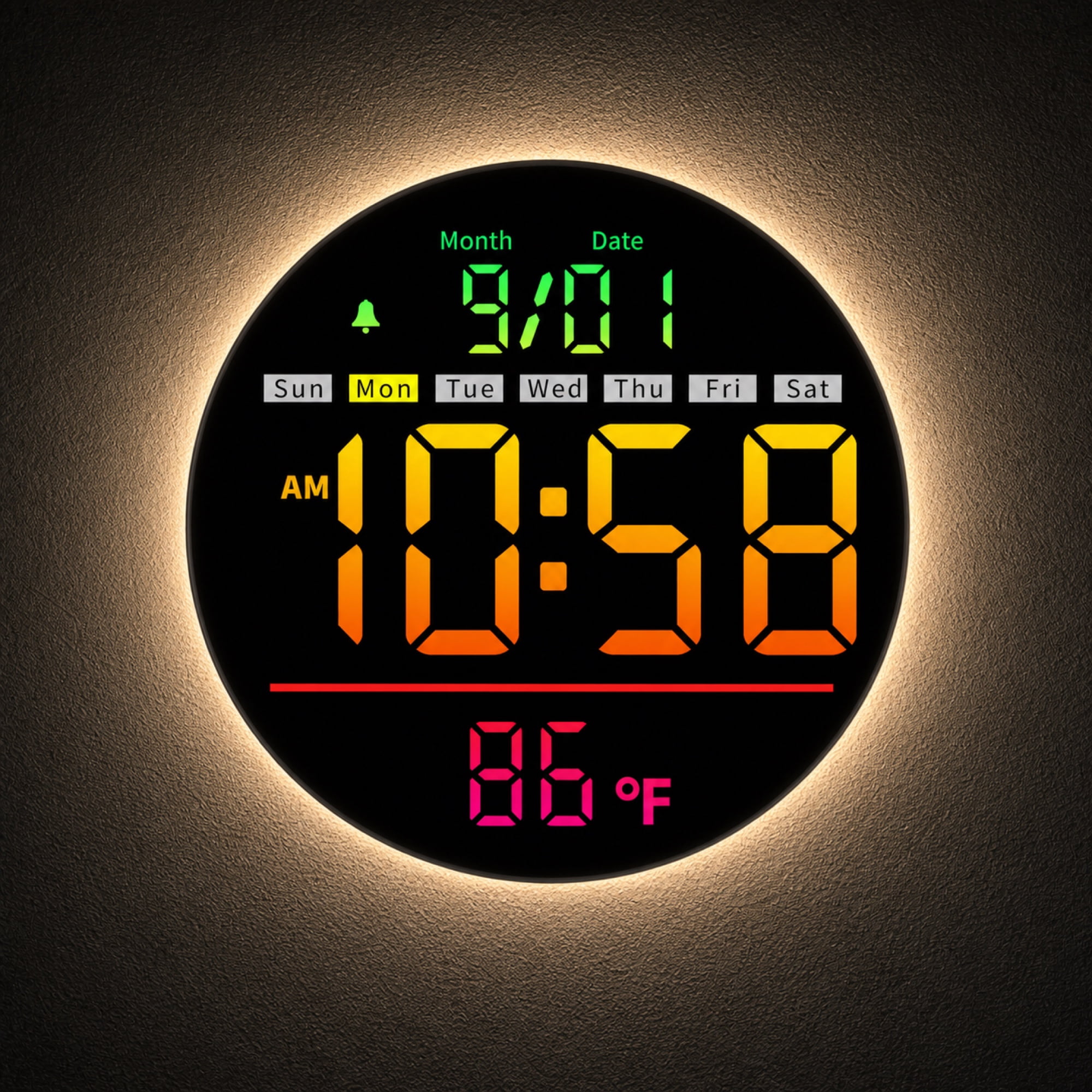 LEIKE 8 LED Large Digital Wall Clock Large Numbers, Plug in Digital Alarm Clock with Remote for