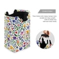 thumbnail image 3 of Yayeee Freestanding Laundry Hamper with Handle Collapsible Large Storage Basket for Clothes, Green Wildflower Pattern, 3 of 7