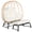 White, variant on Outdoor Double Egg Chair w/Ottoman PE Rattan Wicker Papasan Chair w/Cushion for Patio Bedroom Living Room Balcony Backyard