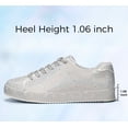 thumbnail image 4 of LUCKY STEP Rhinestone Fashion Glitter Sneakers Shiny Platform Shoes,Silver Rhinestone,Womens, 4 of 12