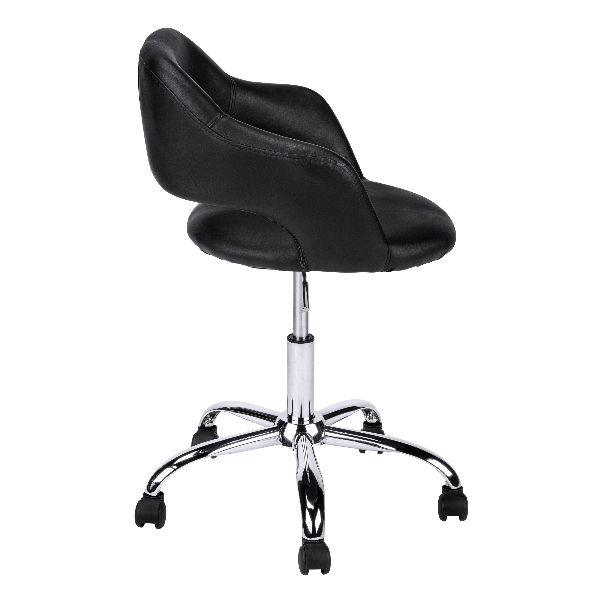 Monarch Specialties Office Chair, Swivel, Ergonomic, Armrests, Work, Black Leather Look
