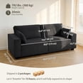 thumbnail image 3 of HOMCOM 86" 3 Seater Sofa, Corduroy Couch with Spring Cushion, Dark Grey, 3 of 10