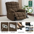 thumbnail image 5 of MCombo Oversized Power Recliner Chair with 27'' Extra Wide Seat for Big People, FSC Certified, Fabric, Coffee, 5 of 10