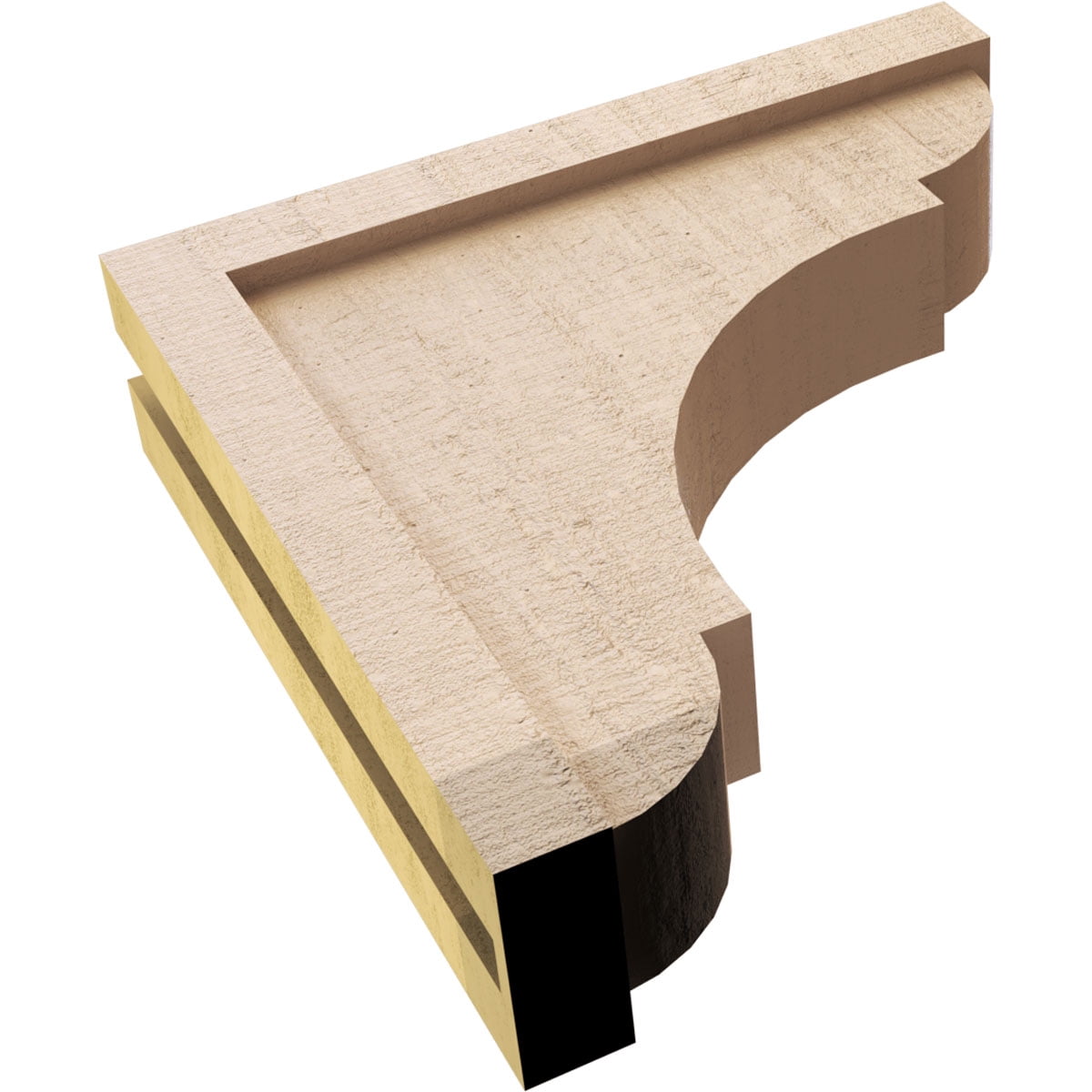 4"W x 16"D x 16"H Thin Bryant Rough Cedar Woodgrain TimberThane Corbel, Primed Tan