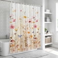 thumbnail image 6 of Colorful Wildflower Bathroom Shower Curtains with 12 Hooks Polyester Waterproof Shower Curtain for Stalls and Bathtubs Botanical Vintage Floral Country Retro Decorative Bathroom Curtain 36x72 Inches, 6 of 9