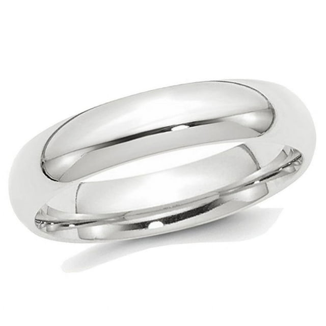 Ladies or Mens Platinum 5mm Comfort Fit Wedding Band Ring
