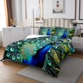thumbnail image 3 of Erosebridal 3D Peacock Coverlet Set King, Blue Green Bedding Set, Zoo Animal Decor 3 Pieces, 3 of 5