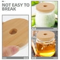 thumbnail image 2 of TEHAUX 8 Pack Khaki Wood Jar Lids with Straw Hole for Home Use Sealing Cover, 2 of 6
