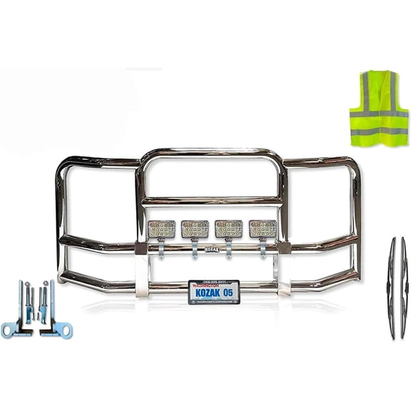 Full Front Bumper Grille Deer Moose Brush Guard Compatible with Peterbilt 386