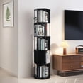thumbnail image 4 of Bloddream 5 Tier Rotating Bookshelf,360° Display Wood Spinning Bookshelf, Vertical Bookcase Storage Round Carousel for Space-Saving,Corner Book Shelf for Home,Office, Bedroom, Black, 4 of 7