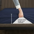 thumbnail image 5 of 5-Piece Split King Sheet Set, 800 Thread Count, 100% Egyptian Cotton, Color Navy Blue Stripe Pattern, Fits 16-Inch Deep Mattresses, 5 of 5