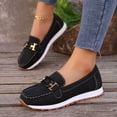 thumbnail image 3 of Rokment Women's Loafers Comfortable Platform Memory Foam Slip on Work Flat Shoes for Women Leather Casual Dressy Walking Sneakers Black Size 6.5, 3 of 5