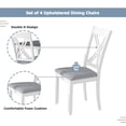 thumbnail image 3 of PORKISS Dining Table Set for 4, Solid Wood Dinner Table with 4 Padded Chairs, Kitchen Table Set for Home, Breakfast Nook, Cafeteria Dining Room, White+Gray, 3 of 10