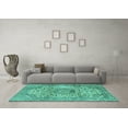 thumbnail image 3 of Ahgly Company Indoor Rectangle Medallion Turquoise Blue Traditional Area Rugs, 2' x 4', 3 of 4