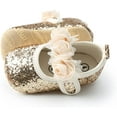 thumbnail image 5 of Antheron Baby Girls Mary Jane Flats Soft Sole Infant Moccasins Floral Sparkly Toddler Princess Dress Shoes, 5 of 6