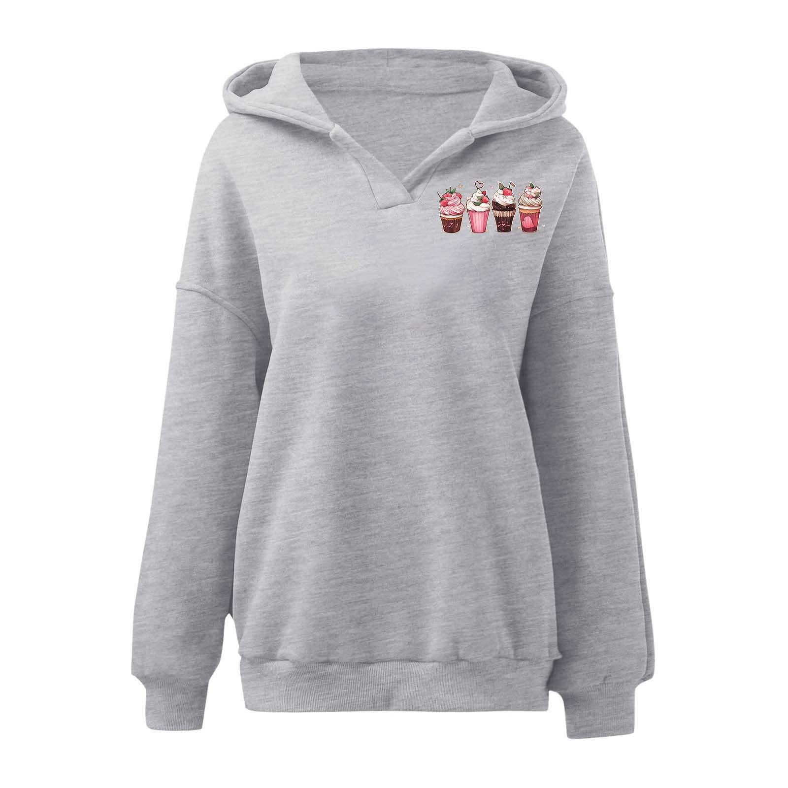 And Winter Fashion Ice Printed Women's Hooded Sweatshirt Without Pockets Sleep Hoodie Women Knitted Jacket Jacket Women Womens Sweatshirt Hoodie Hoodies Women Lightweight Sweatshirts for Women Womens