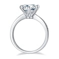 thumbnail image 3 of Round Cut Moissanite Engagement Ring 3 Carat Tapered Simulated Diamond Band Ring In 925 Sterling Silver, 3 of 3