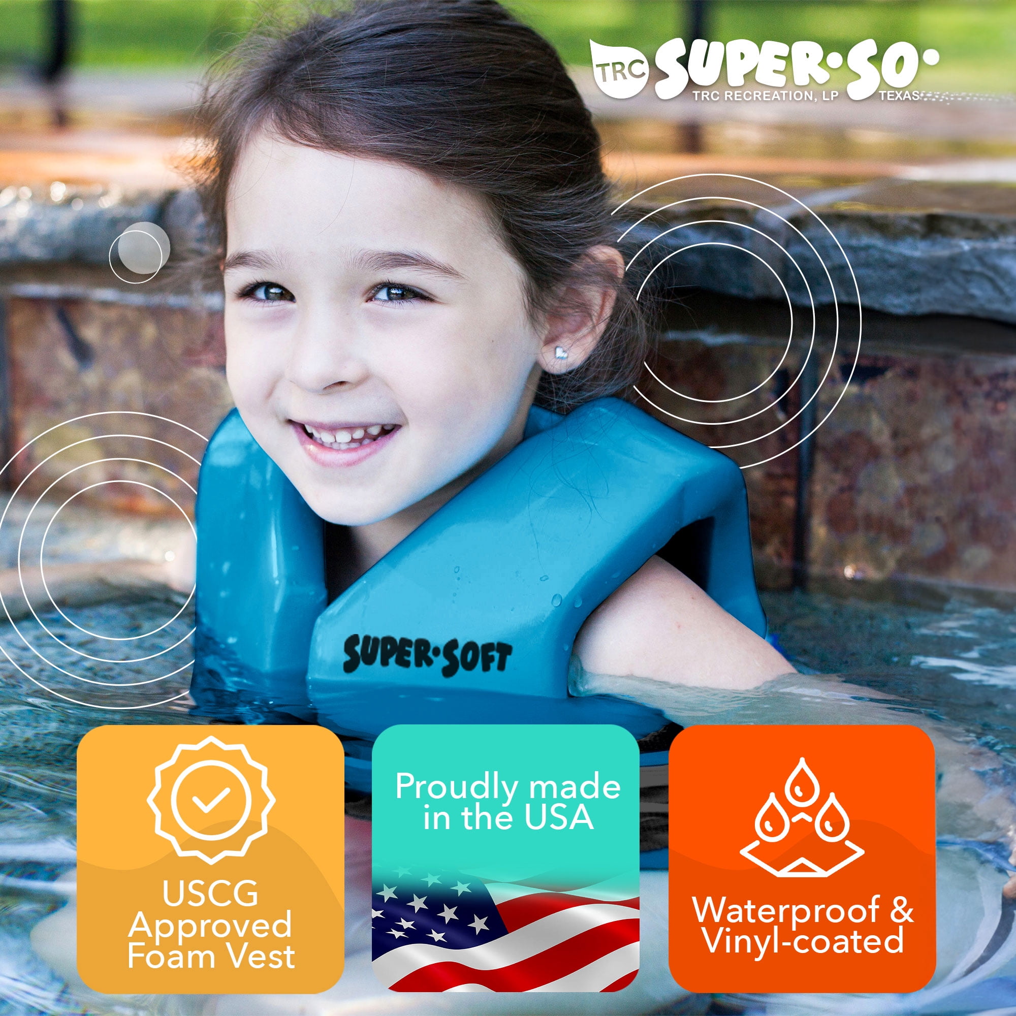 TRC Recreation Super Soft Child Life Jacket Vest, Medium, 2 Pack, Blue