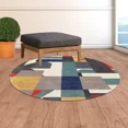 thumbnail image 3 of Abstract area rug, 5x5, Bed, Living, Kids, room, Hand tufted carpet, Geometric Wool, Round rugs, 3 of 6