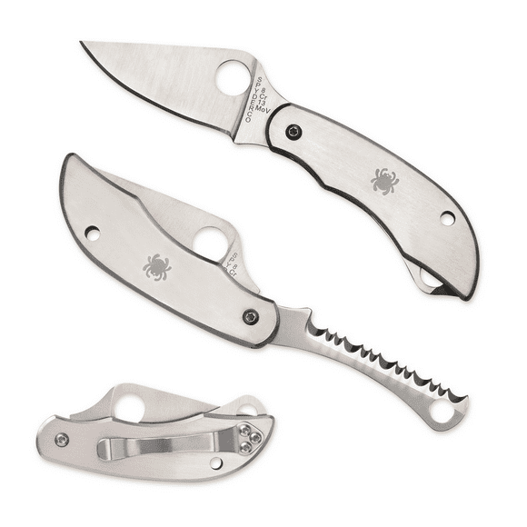 Spyderco Knives ClipiTool PlainEdge SpyderEdge Stainless C176P&S Pocket Knife Cuchillo