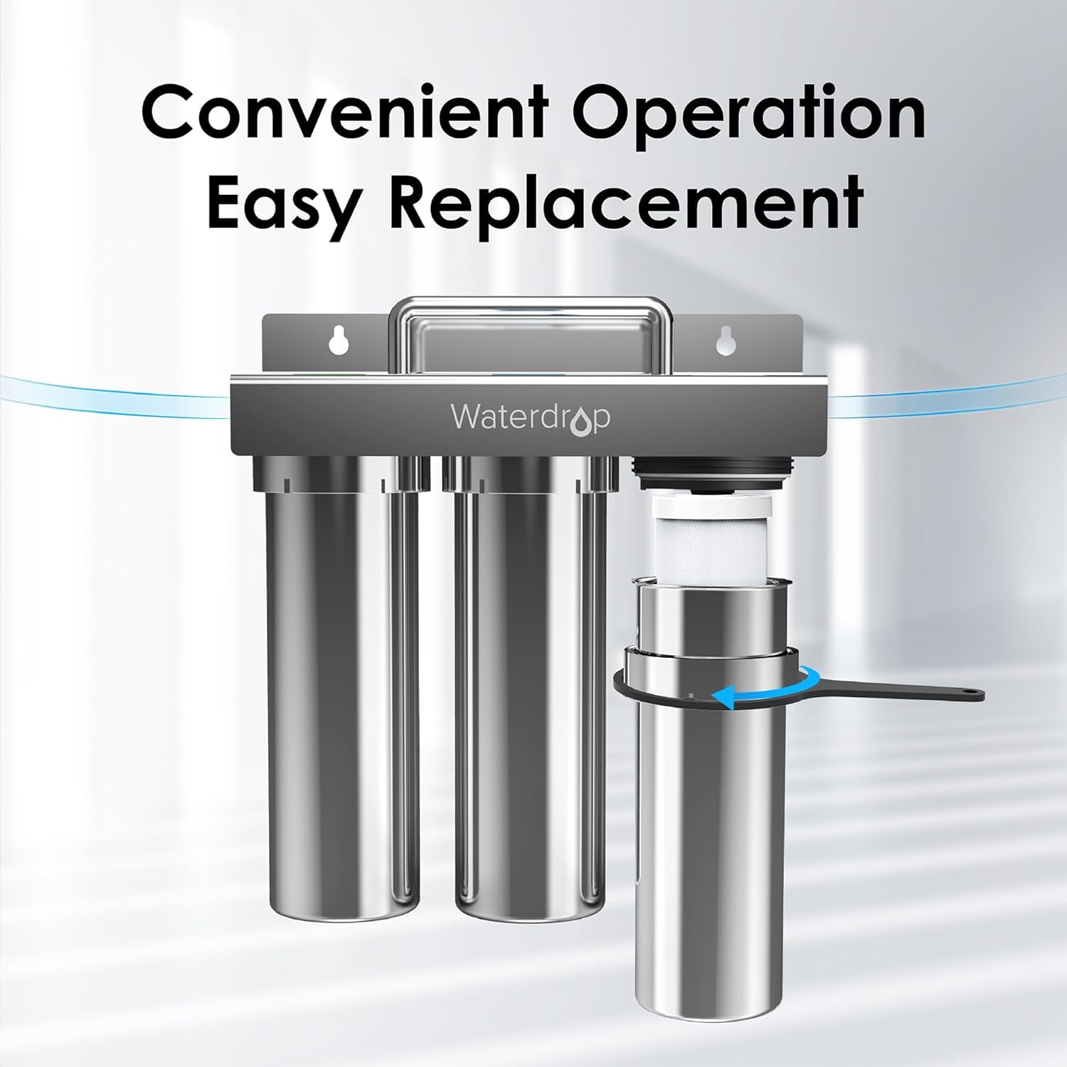 Waterdrop C3 Under Sink Carbon Water Filter, Replacement for TST-UF Ultra-Filtration Under Sink Water Filter System, 1 Pack