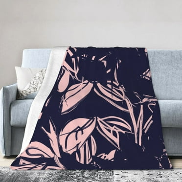 Pink Floral Textures Throw Blanket, Anti-Pilling Ultra-Soft Micro Fleece Cover Blanket for Bed Sofa, for All Seasons, 40"x30"