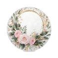 thumbnail image 2 of 15.4" Round Placemat Set of 1 Polyester Fabric Place Mats Non-Slip Dining Kitchen Table Mats for Kitchen Party Decor Watercolor Roses and Greenery, 2 of 5