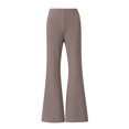 thumbnail image 4 of ZACPNCV Ladies' Solid Color Casual Elastic Waist Versatile Micro Flared Loose Yoga Casual Pants Coffee, 4 of 5